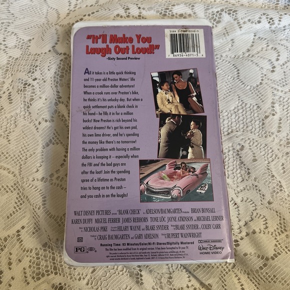 Blank Check VHS 1994 Family Comedy Original Release Walt Disney - Picture 2 of 7